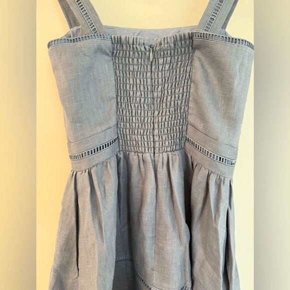 NWOT Reformation Everett Linen Dress in Elegant Blue Midi Dress - Picture 8 of 11